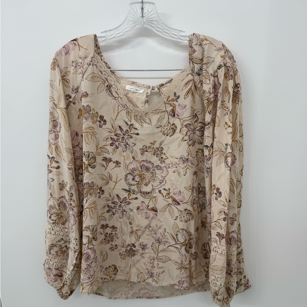 Maurices Beige Floral Blouse